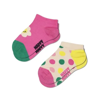 happy socks - Kids 2-Pack Low Smiling Daisy Socks Rosa - Gr. - 9Y