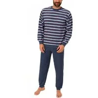 Normann Pyjama Herren Übergrössen Frottee Schlafanzug lang mit Bündchen