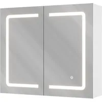 MSMASK Badezimmerspiegelschrank mit LED-Beleuchtung & Steckdose, 3 dimmbare Farbtemperaturen (1-St) Badezimmerschrank Spiegelschrank, 70x16x60cm, Weiß