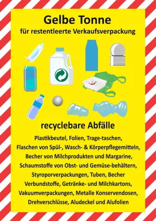 Gelbe Tonne, Leichtverpackungen für restentleerte Verkaufsverpackung