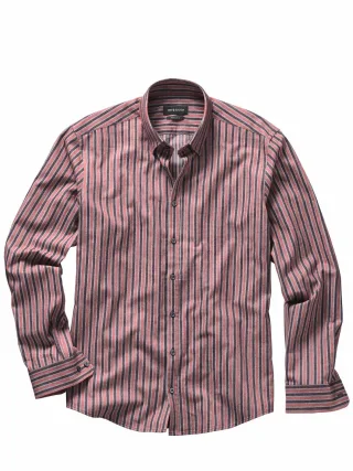 Mey & Edlich Herren New-Work-Flanellhemd Rot 100 % Baumwolle