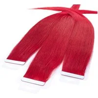 hair2heart Echthaar-Extension Tape Extensions glatt #0/44 Rot-Intensiv 50cm