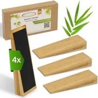 ECENCE Bodentürstopper 4x Türkeile Bambus Türstopper rutschfest mit (4 St)
