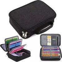MOPUEA Federmäppchen Federmäppchen mit 72Slots &Fächern,hohe Kapazität,Bleistift-Organizer, (Große, abnehmbare Stiftemappe mit 3 Ebenen und Tragegriff, 21x6,5x16 cm, ideal für Stifte, Kosmetika oder elektronische Geräte), Robust, wasserabweisend, vie