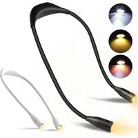 QUBEBU LED Leselampe Hals Leselampen Dimmbar Buchlampe Aufladbar Leselicht Halslampe, 360° Verstellbaren Armen, LED fest integriert, 3 Farbtemperatur: Gelb (1800 K), Warmweiß (4000 K), Kaltweiß (6000 K), Leselicht für Lesen Stricken Camping Nähen Rep