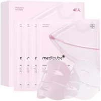 Medicube Gesichtsmaske PDRN Pink Collagen Gel Mask 4er Set – Intensiv pflegende Gelmaske mit Salmon PDRN, Niacinamid und Hydrolyzed Collagen für, maximale Feuchtigkeit, Regeneration, Elastizität