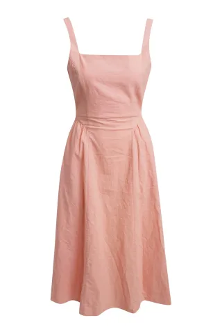 Smith&Soul - Square Neck Dress Gathered Waist peach - Gr. - S