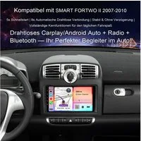A-Sure Apple Carplay Android Auto Navi DSP Für Smart Fortwo 451 2005-2010 Autoradio (5s Schnellstart/1280*720 Screen/Apple Carplay/Android Auto/Bluetooth)