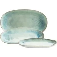 MÄSER Servierplatte Frozen, Servierplatten-Set, Steinzeug, Steinzeug, (Set, 3-tlg)