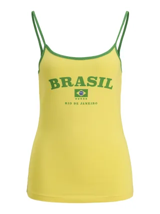 JJXX - JXGIGI STR SL SINGLET PRINT TOP JRS golden kiwi - Gr. - XL