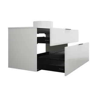 Burgbad Keramik Waschtisch-Set Eqio Weiß Hochglanz/Alpinweiss, SGUM120F2009C0001 SGUM120F2009C0001