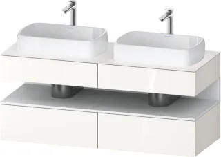 Duravit Qatego Konsolenwaschtischunterbau wandhängend Weiß Hochglanz 1400x550x600 mm - QA47670182200 QA4767018220010