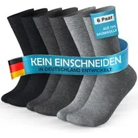 MEDOLY Gesundheitssocken Socken ohne Gummibund, 75% Baumwolle (6 Paar) ohne störende Naht, ohne Bund