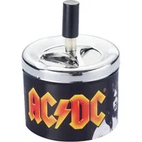 CHAMP Aschenbecher DREHASCHENBECHER AC/DC Ø9,5cm aus Metall Aschenbecher 650 (Schwarz), Windaschenbecher Druckaschenbecher Windaschenbecher Ascher