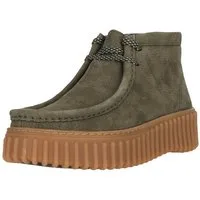 Clarks Torhill Moss Dark Green Nub Schnürschuh mit charakteristischer, gerippter Sohle
