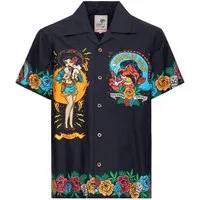 KingKerosin Kurzarmhemd Acapulco Gold mit auffälligem Artwort-Print