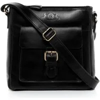 SID & VAIN Umhängetasche YALE Umhängetasche Cross-Body Bag echt Leder, Ledertasche Schultertasche Herren Damen Messenger Bag schwarz