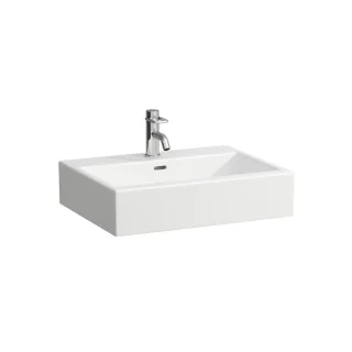 LAUFEN Waschtisch Living City 600x460, 1 Hahnloch mittig, mit Überlauf, weiß, 81743.3, 8174330001041 H8174330001041