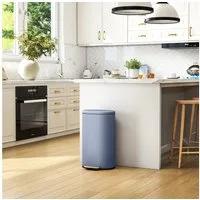 HOMCOM Mülltrennsystem Mülleimer Küche 30 Liter Treteimer mit Pedal, 30L, Soft-Close-Deckel, herausnehmbarer Inneneimer