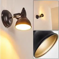 hofstein Wandleuchte »Arazane« verstellbare Wandlampe aus Metall in Schwarz/Gold, ohne Leuchtmittel, 1xE14, Wandspot im Retro/Vintage Design