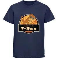 MyDesign24 Print-Shirt bedrucktes Kinder T-Shirt - Stark wie ein T-Rex Baumwollshirt mit Dino i91