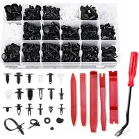 AFKSMILE Leisten-Befestigungsclips 716 Stücke Auto Befestigung Clips, Universal Türverkleidung Klammern, (716-St), Kfz Werkzeug mit Demontage Werkzeuge, Schwammig Kissen und Kabelbinder