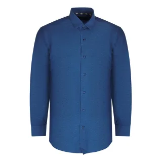 Blaues Langarmhemd mit Streifenmuster von Aquascutum