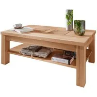 Lomadox Couchtisch WINNIPEG-69, Sofatisch 118x70cm, Kernbuche massiv geölt, Hirnholz-Detail