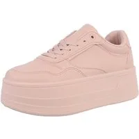 Ital-Design Damen Low-Top Freizeit Sneaker (88828680) Keilabsatz/Wedge Sneakers Low in Altrosa