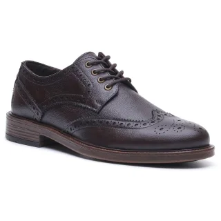 Hush Puppies Isaac Leder Herren BRAUNE Brogues Schuhe