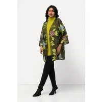 Ulla Popken Sommerjacke Chiffonjacke florales Design V-Ausschnitt 3/4-Arm
