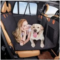 Futicare Tier-Autoschondecke Hund Autositz Rückbank mit Erweiterung, Autoschondecke Hund,harte Bodenplatte, wasserdicht, faltbar mit Aufbewahrungstasche