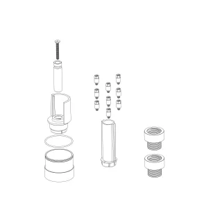 Herzbach MODUL7 Verlängerung 25mm PUSH-Thermostat Brausehalterset 1 Verbraucher, 70.718003.1.09 70.718003.1.09