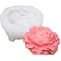 DistrEbution Silikonform detailreiche Blumenform, flexible Gießform, Kerzenform, DIY-Blumenkerze basteln