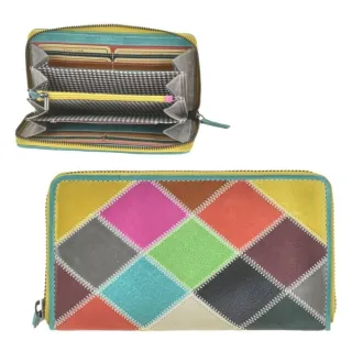 Portemonnaie Damen Leder bunt 12 Kartenfächer | Greenburry Candy Shop Geldbörse 874-99