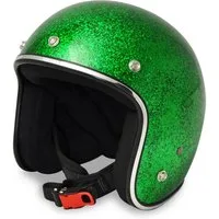 Alpha Speeds Motorradhelm ATELIER — Flake Emerald, Jethelm • Fiberglas • Metal-Flake Grün, nur ca. 800 g, inkl. herausnehmbare Wangenpolster, Slim & Smart Fit