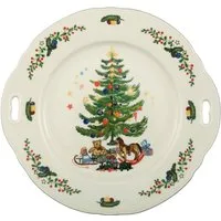 Seltmann Weiden Kuchenplatte Marieluise Weihnachten, Porzellan, (1-tlg), Platte rund mit Griff, 27 x 26 cm, mit weihnachtlichem Dekor