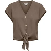 ONLY Kurzarmbluse ONLSIESTA SS KNOT LIN BL SHIRT PNT NOOS Viskosemischung, regular fit