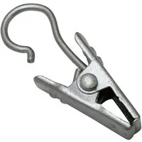 GARDINIA Gardinenhaken Clipshaken mit Klammer Metall, (10-St), Zubehör Vitragestangen/Caféhausstangen