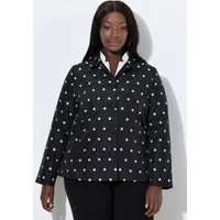 Ulla Popken Sommerjacke Jacquardjacke Punkte A-Linie Hemdkragen Langarm