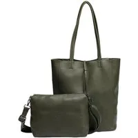 ITALYSHOP24 Schultertasche Damen XXL Tasche Shopper Umhängetasche Hobo City Tote A4 Shopping Bag (je nach Auswahl, Weekender Handtasche mit Schmucktasche, große Henkeltasche Workbag inkl. CrossOver Bag mit extra Umhängegurt), leichte Cross Over Body 