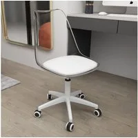 JUFU Drehstuhl mit transparenter Acryllehne, skandinavisches Minimal-Design (1 St), ergonomischer Bürostuhl mit PU-Polster, höhenverstellbar