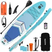 NACATIN Inflatable SUP-Board 320 cm, Aufblasbares Stand-Up-Paddle Board für Allround & Touring, Inflatable SUP Board, (inkl. Rucksack, 10L Trockenbeutel, Handyhülle & Schultergurt), mit umfangreichem Zubehör