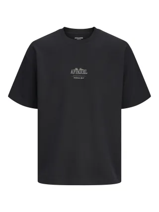 JACK&JONES - JJEBARRON STUDIO TEE SS O-NECK SN Black - Gr. - S