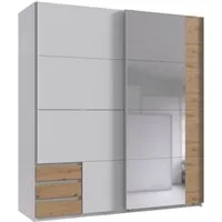 Wimex Schwebetürenschrank Emden moderner Kleiderschrank mit Spiegel und Schubladen Schlafzimmer Schrank Garderobenschrank mit Schwebetüren Topseller