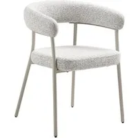 House Nordic Esszimmerstuhl TRIVIO DINING, Grau, Sandgrau, Stoffbezug, (1 St), Stahlgestell, gepolsterte Armlehnen, B 58 x H 77 x T 56 cm