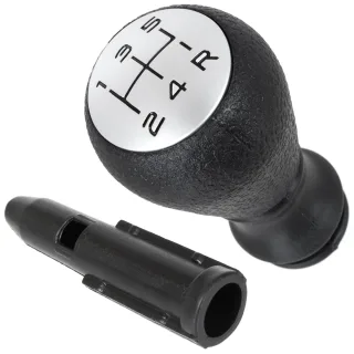 Schaltknauf + Adapter Hülse in Silber 5-Gang für Peugeot 207 307 308 406 407 607 807