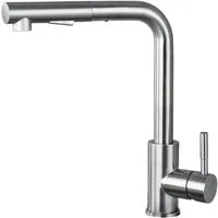 KitchenQuality Küchenarmatur Küchenarmatur 31 cm hoch aus Edelstahl, ausziehbar & 360° schwenkbar Gebürstete Oberfläche, Brause mit Umschalter, einfache Montage