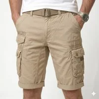 Geographical Norway Cargoshorts kurze Hose aus Baumwolle, Sommer-Bermuda (1-tlg) Herrenshorts mit Gürtel Größe S bis 5XL