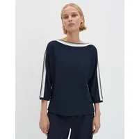 someday 3/4-Arm-Shirt KELVA DETAIL U-Boot Shirt mit sportiven Einsatz schmal zulaufend, lockere Passform, gestreiftes Ripsband